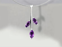 Load image into Gallery viewer, Amethyst and Blue Topaz pendant in sterling silver by Joryel Vera, style P6504 - view 3
