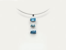 Load image into Gallery viewer, Blue Topaz and Sky Blue Topaz pendant in sterling silver by Joryel Vera, style P5765