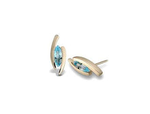 Load image into Gallery viewer, Amethyst and Sky Blue Topaz earrings in sterling silver by Joryel Vera, style E5100 - view 3