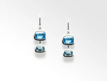 Load image into Gallery viewer, Blue Topaz and Honey Quartz earrings in sterling silver by Joryel Vera, style E5185
