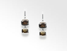 Load image into Gallery viewer, Blue Topaz and Honey Quartz earrings in sterling silver by Joryel Vera, style E5185 - view 2