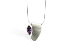 Load image into Gallery viewer, Peridot and Amethyst pendant in sterling silver by Joryel Vera, style P3828 - view 2
