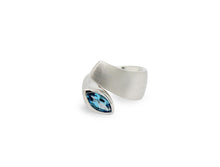 Load image into Gallery viewer, Blue Topaz and Garnet ring in sterling silver by Joryel Vera, style R3828 - view 2