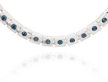 Load image into Gallery viewer, Blue Topaz and Garnet necklace in sterling silver by Joryel Vera, style N3350 - view 2