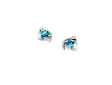 Load image into Gallery viewer, Blue Topaz and London Blue Topaz earrings in sterling silver by Joryel Vera, style E9288 - view 2