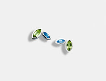 Load image into Gallery viewer, Blue Topaz and Peridot earrings in sterling silver by Joryel Vera, style E4211