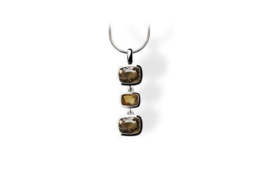 Blue Topaz and Sky Blue Topaz pendant in sterling silver by Joryel Vera, style P5765 - view 2
