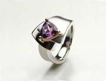 Load image into Gallery viewer, Amethyst and Blue Topaz ring in sterling silver by Joryel Vera, style R6109 - view 2