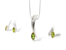 Load image into Gallery viewer, Peridot jewelry set in sterling silver by Joryel Vera, style SET256
