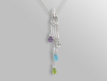 Load image into Gallery viewer, Amethyst and Blue Topaz necklace in sterling silver by Joryel Vera, style P6126 - view 3