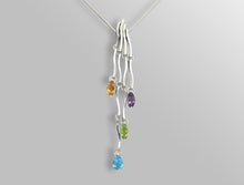 Load image into Gallery viewer, Amethyst and Blue Topaz necklace in sterling silver by Joryel Vera, style P6126 - view 7
