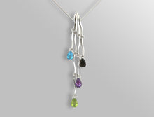 Load image into Gallery viewer, Amethyst and Blue Topaz necklace in sterling silver by Joryel Vera, style P6126 - view 8