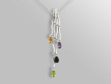Load image into Gallery viewer, Amethyst and Blue Topaz necklace in sterling silver by Joryel Vera, style P6126 - view 9