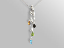 Load image into Gallery viewer, Amethyst and Blue Topaz necklace in sterling silver by Joryel Vera, style P6126 - view 10