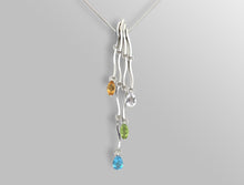 Load image into Gallery viewer, Amethyst and Blue Topaz necklace in sterling silver by Joryel Vera, style P6126 - view 11