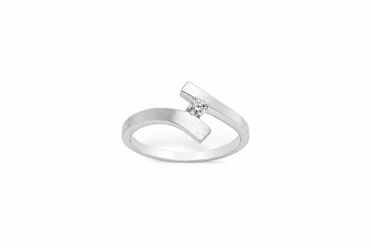Blue Sapphire and Diamond ring in sterling silver by Joryel Vera, style R7462 - view 4