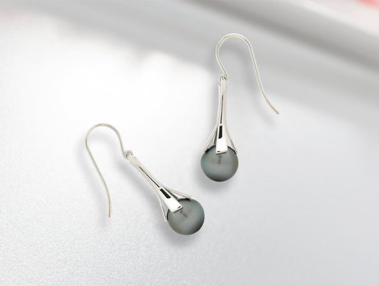 E8448 TAHITIAN BLACK PEARL EARRING - Joryel Vera Jewelry