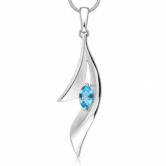 Blue Topaz and Amethyst pendant in sterling silver by Joryel Vera, style P7325 - view 2