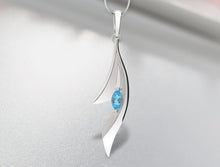Load image into Gallery viewer, Blue Topaz and Amethyst pendant in sterling silver by Joryel Vera, style P7325 - view 2