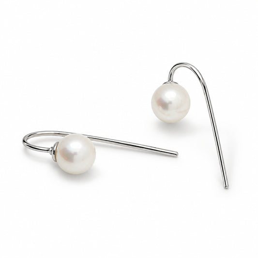 Pearl earrings in sterling silver by Joryel Vera, style E9338