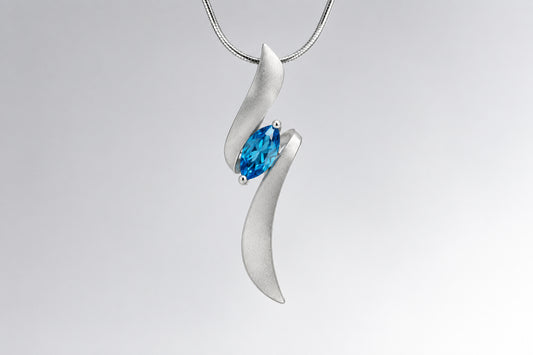 Amethyst and Blue Topaz pendant in sterling silver by Joryel Vera, style P7312 - view 2