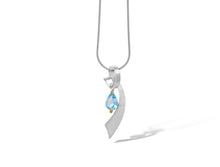 Load image into Gallery viewer, Amethyst and Blue Topaz pendant in sterling silver by Joryel Vera, style P7321 - view 2