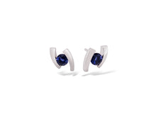 Load image into Gallery viewer, Amethyst and Blue Topaz earrings in sterling silver by Joryel Vera, style E3059 - view 8