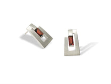 Load image into Gallery viewer, Blue Topaz and Garnet earrings in sterling silver by Joryel Vera, style E9360 - view 3