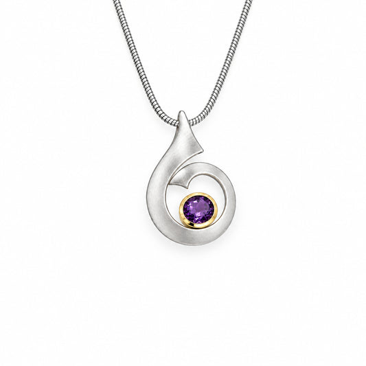 Amethyst and Blue Topaz pendant in sterling silver by Joryel Vera, style P7356