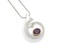 Load image into Gallery viewer, Amethyst and Blue Topaz pendant in sterling silver by Joryel Vera, style P7356