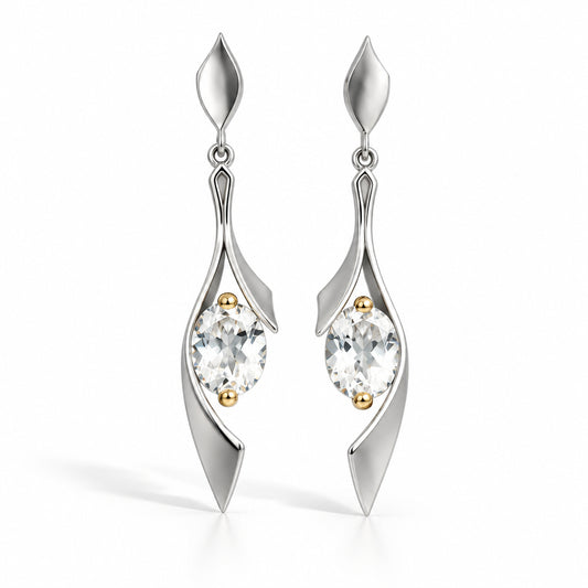 Amethyst and Blue Topaz earrings in sterling silver by Joryel Vera, style E8438 - view 2