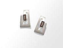 Load image into Gallery viewer, Blue Topaz and Garnet earrings in sterling silver by Joryel Vera, style E9360 - view 6
