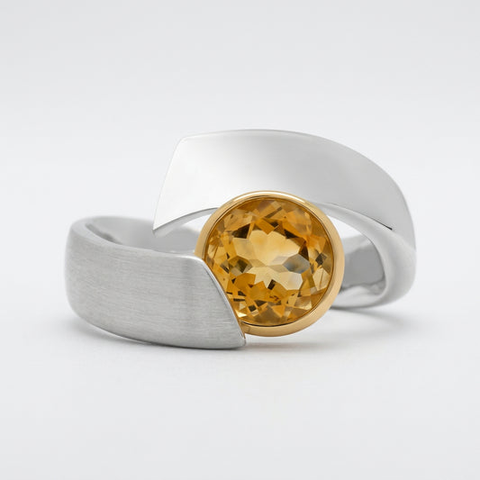 Amethyst and Blue Topaz ring in sterling silver by Joryel Vera, style R6980 - view 3