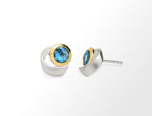 Load image into Gallery viewer, Amethyst and Blue Topaz earrings in sterling silver by Joryel Vera, style E9291