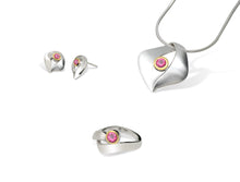 Load image into Gallery viewer, Pink Topaz jewelry set in sterling silver by Joryel Vera - view 2
