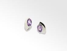 Load image into Gallery viewer, Amethyst and Blue Topaz earrings in sterling silver by Joryel Vera, style E9298 - view 5