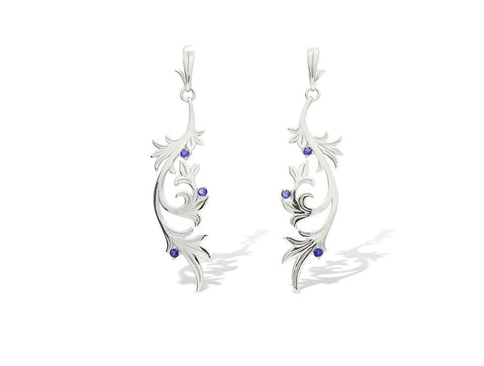 Garnet and Iolite earrings in sterling silver by Joryel Vera, style E9305 - view 4