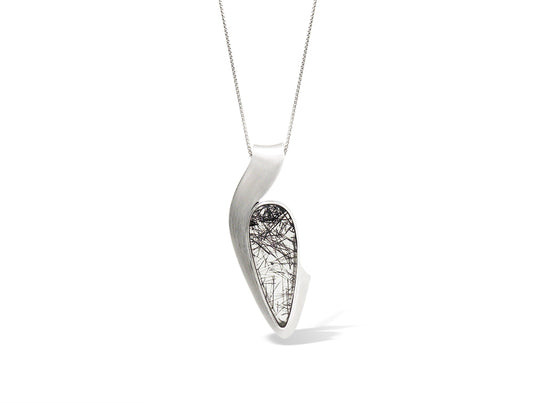Tourmalated Quartz pendant in sterling silver by Joryel Vera, style P7358