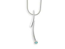 Load image into Gallery viewer, Blue Topaz and Garnet pendant in sterling silver by Joryel Vera, style P6124 - view 3