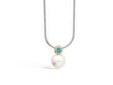 Load image into Gallery viewer, Blue Topaz and Garnet pendant in sterling silver by Joryel Vera, style P3923 - view 2