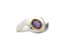 Load image into Gallery viewer, Amethyst and Blue Topaz ring in sterling silver by Joryel Vera, style R7001