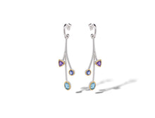 Load image into Gallery viewer, Amethyst and Blue Topaz earrings in sterling silver by Joryel Vera, style E8435