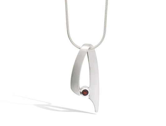 Blue Topaz and Garnet pendant in sterling silver by Joryel Vera, style P2289