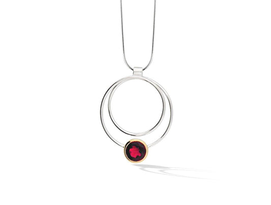 Green Amethyst and Amethyst pendant in sterling silver by Joryel Vera, style P6476