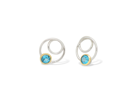 Amethyst and Blue Topaz earrings in sterling silver by Joryel Vera, style E7798 - view 3