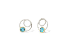 Load image into Gallery viewer, Amethyst and Blue Topaz earrings in sterling silver by Joryel Vera, style E7798 - view 3