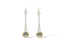 Load image into Gallery viewer, Green Amethyst and Amethyst earrings in sterling silver by Joryel Vera, style E7801 - view 5