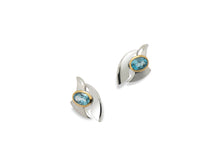 Load image into Gallery viewer, Blue Topaz and London Blue Topaz earrings in sterling silver by Joryel Vera, style E9328 - view 5