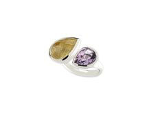 Load image into Gallery viewer, Amethyst and Citrine ring in sterling silver by Joryel Vera, style R6588 - view 6