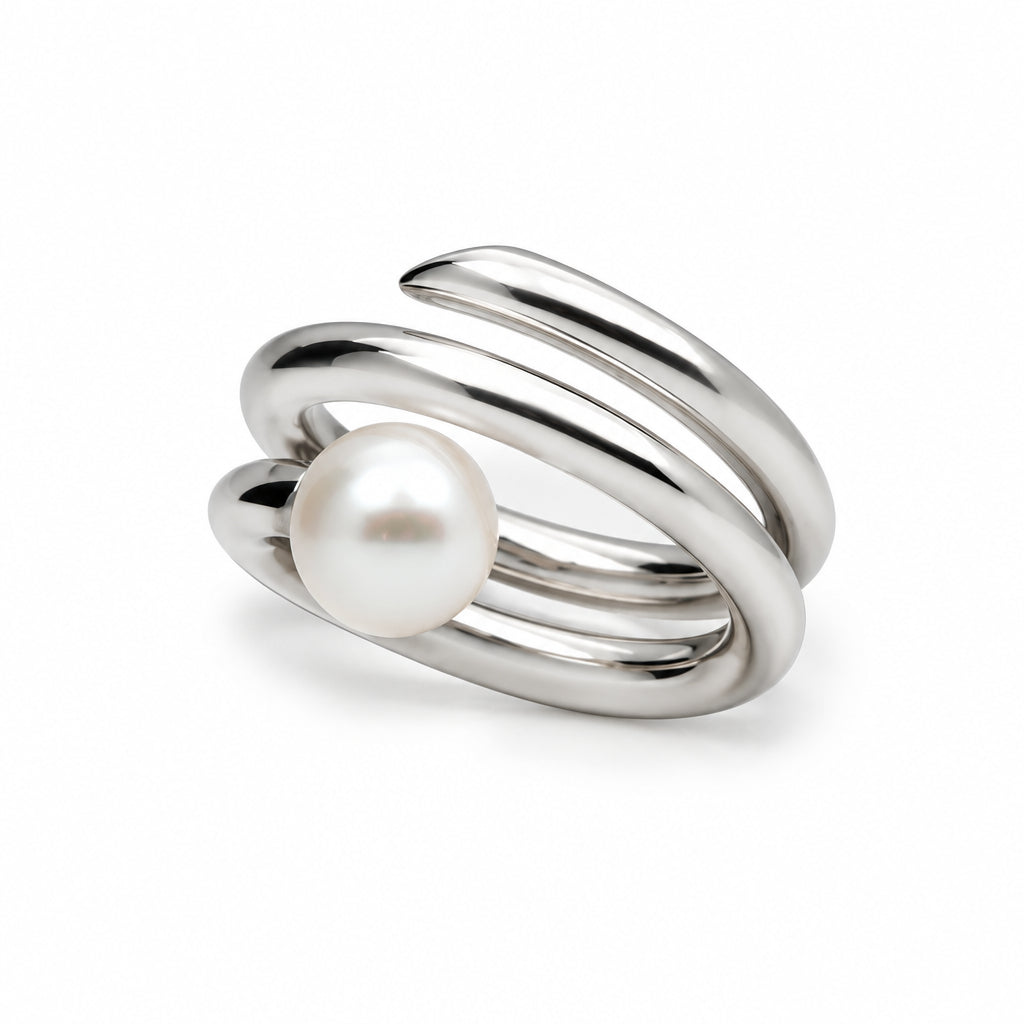Cultured Pearl ring in sterling silver by Joryel Vera, style R3968